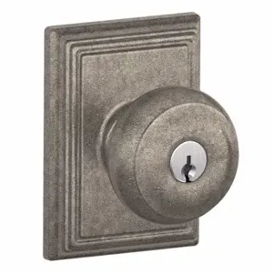 SCHLAGE F51A GEO 621 ADD Knob Lockset, 2, Georgian/Addison, Antique Nickel, Different | CT9ZPV 49ZG38