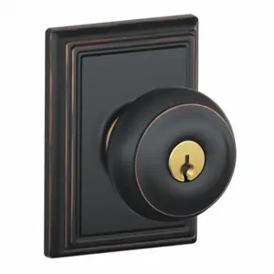 SCHLAGE F51A GEO 716 ADD Knob Lockset, 2, Georgian/Addison, Antique Bronze, Different | CT9ZPQ 49ZG46