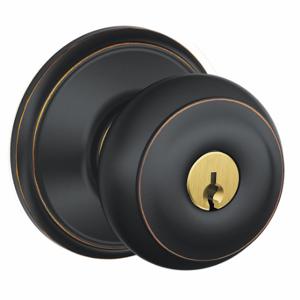 SCHLAGE F51A GEO 716 Knob Lock, 2, Georgian, Antique Bronze, Different | CU2AEF 45EH17