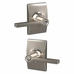 SCHLAGE F51A LAT 618 CEN Door Lever Lockset, Grade 2, Latitude/Century, Bright Nickel, Different | CT9YKG 457K41