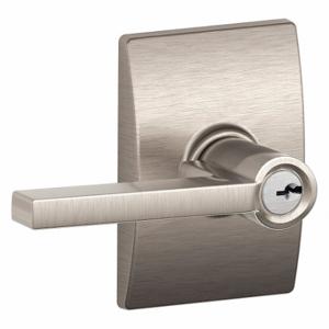 SCHLAGE F51A LAT 619 CEN Door Lever Lockset, Grade 2, Latitude/Century, Satin Nickel, Different | CT9YKN 49ZT28