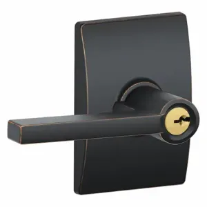 SCHLAGE F51A LAT 716 CEN Door Lever Lockset, Grade 2, Latitude/Century, Antique Bronze, Different | CT9YJZ 49ZT31