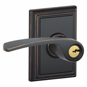 SCHLAGE F51A MER 716 ADD Door Lever Lockset, Grade 2, Merano/Addison, Antique Bronze, Different | CT9ZGH 457K45