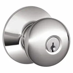 SCHLAGE F51A PLY 625 Knob Lock, 2, Plymouth, Bright Chrome, Different | CU2AEY 45EH34