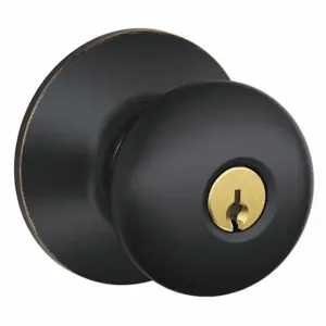 SCHLAGE F51A PLY 716 Knob Lock, 2, Plymouth, Antique Bronze, Different | CU2AEW 45EH35