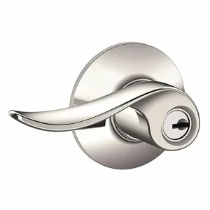 SCHLAGE F51A SAC 618 Door Lever Lockset, Grade 2, Sacramento, Bright Nickel, Different | CT9ZGQ 49ZT41