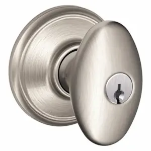 SCHLAGE F51A SIE 619 Knob Lock, 2, Siena, Satin Nickel, Different | CU2AFJ 45EH36