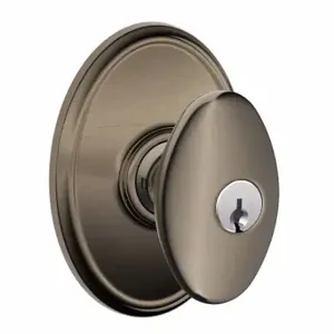 SCHLAGE F51A SIE 620 WKF Knob Lockset, 2, Siena/Wakefield, Antique Pewter, Different | CT9ZYU 49ZG65