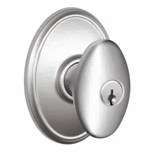 SCHLAGE F51A SIE 626 WKF Knob Lockset, 2, Siena/Wakefield, Satin Chrome, Different | CT9ZZF 49ZG68