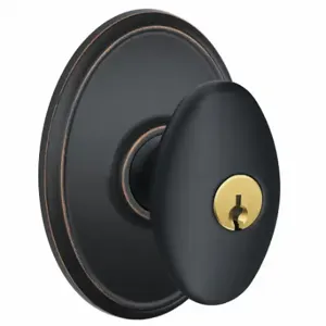 SCHLAGE F51A SIE 716 WKF Knob Lockset, 2, Siena/Wakefield, Antique Bronze, Different | CU2AAP 49ZG69