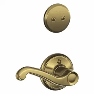 SCHLAGE F94 FLA LH 609 Door Lever Lockset, Grade 2, Flair, Antique Brass, Not Keyed | CT9YCM 457K31