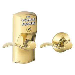 SCHLAGE FE575 CAM505ACC Electronic Lock, Entry, Push Button Keypad, Cylindrical Mounting, Zinc Alloy | CT9ZHU 457G01