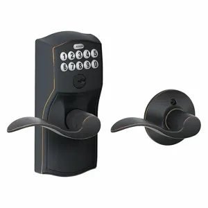 SCHLAGE FE575 CAM716ACC Electronic Lock, Entry, Push Button Keypad, Cylindrical Mounting, Zinc Alloy | CT9ZHJ 457G06