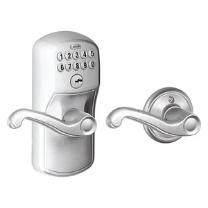 SCHLAGE FE575 PLY626FLA Electronic Lock, Entry, Push Button Keypad, Cylindrical Mounting, Zinc Alloy | CT9ZHQ 457G10