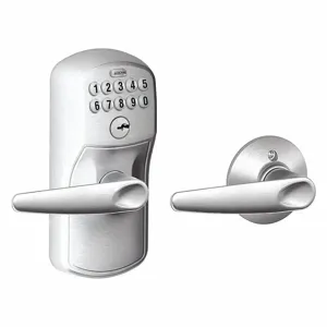 SCHLAGE FE575 PLY626JAZ Electronic Lock, Entry, Push Button Keypad, Cylindrical Mounting, Zinc Alloy | CT9ZHV 457G11