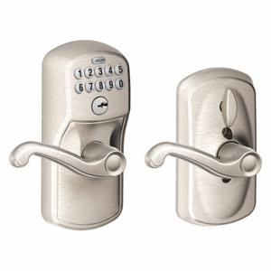 SCHLAGE FE595 PLY619FLA Electronic Lock, Entry, Push Button Keypad, Cylindrical Mounting, Zinc Alloy | CT9ZKN 457G21