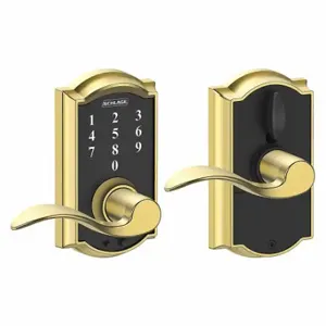 SCHLAGE FE695 CAM605ACC Electronic Lock, Entry, Touch Screen Keypad, Cylindrical Mounting, Zinc Alloy | CT9ZKD 457K53