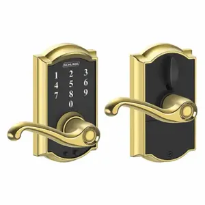 SCHLAGE FE695 CAM605FLA Electronic Lock, Entry, Touch Screen Keypad, Cylindrical Mounting, Zinc Alloy | CT9ZKM 457G25