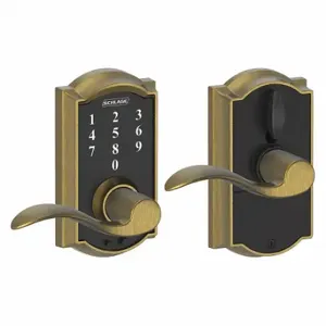 SCHLAGE FE695 CAM609ACC Electronic Lock, Entry, Touch Screen Keypad, Cylindrical Mounting, Zinc Alloy | CT9ZKH 457G26