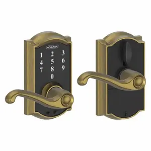 SCHLAGE FE695 CAM609FLA Electronic Lock, Entry, Touch Screen Keypad, Cylindrical Mounting, Zinc Alloy | CT9ZKF 457G27