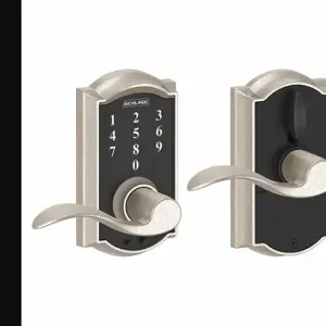 SCHLAGE FE695 CAM619ACC Electronic Lock, Entry, Touch Screen Keypad, Cylindrical Mounting, Zinc Alloy | CT9ZJV 457G28