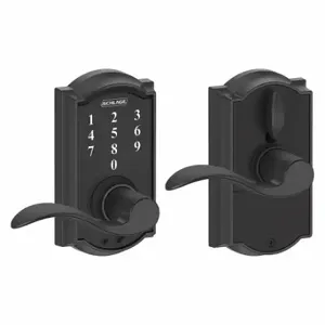 SCHLAGE FE695 CAM622ACC Electronic Lock, Entry, Touch Screen Keypad, Cylindrical Mounting, Zinc Alloy | CT9ZJT 457G30