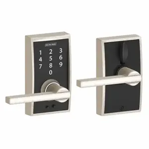 SCHLAGE FE695 CEN619LAT Electronic Lock, Entry, Touch Screen Keypad, Cylindrical Mounting, Zinc Alloy | CT9ZJU 457G36