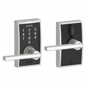 SCHLAGE FE695 CEN626LAT Electronic Lock, Entry, Touch Screen Keypad, Cylindrical Mounting, Zinc Alloy | CT9ZJL 457G40