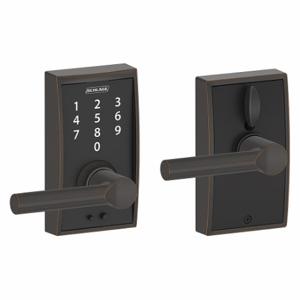 SCHLAGE FE695 CEN716BRW Electronic Lock, Entry, Touch Screen Keypad, Cylindrical Mounting, Zinc Alloy | CT9ZKC 457G41