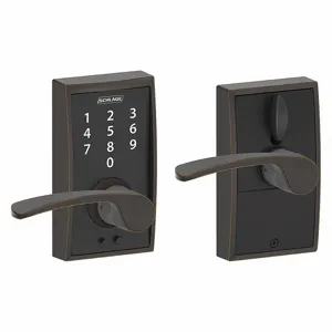 SCHLAGE FE695 CEN716MER Electronic Lock, Entry, Touch Screen Keypad, Cylindrical Mounting, Zinc Alloy | CT9ZJN 457G43