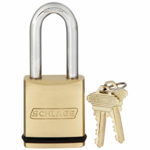 SCHLAGE KS43F2300 Padlock, 2 Inch Size Vertical Shackle Clearance, 3/4 Inch Height | CU2AGP 457K73