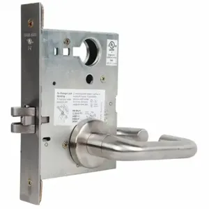 SCHLAGE L9010 03A 630 Mortise Lockset, Grade 1, L Tubular, Stainless Steel, Not Keyed | CT9ZAV 46TN22