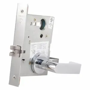 SCHLAGE L9010 06A 625 Mortise Lockset, Grade 1, L Rhodes, Bright Chrome, Not Keyed | CT9ZAB 46TN23