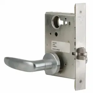 SCHLAGE L9010 07A 626 Mortise Lockset, Grade 1, L Athens, Satin Chrome, Not Keyed, Lever | CT9YZZ 46TN28