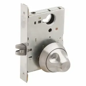 SCHLAGE L9010 SK1 630 Antiligature Mortise Lockset, 1, Round, Stainless Steel, Not Keyed | CT9XFG 457D04