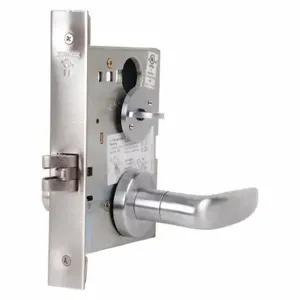 SCHLAGE L9040 07A 626 Mortise Lockset, Grade 1, L Athens, Satin Chrome, Not Keyed, Lever | CT9YZY 46TN34