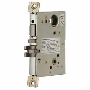 SCHLAGE L9453LB RH 134 Mortise Lockset, Lock Body, L9000, Entry With Deadbolt, Satin Chrome Fire Rated, L9000 | CU2AGK 28XY31