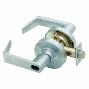 SCHLAGE ND94BD RHO 626 Lever, Grade 1, Nd Rhodes, Satin Chrome, Not Keyed, Lever, Classroom | CT9YWV 46TP05