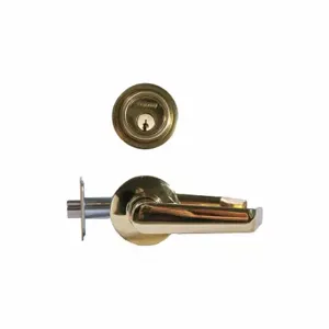 SCHLAGE S210PD SAT 605 Passage/Deadbolt Set, 2, Bright Brass, C, Different | CT9XHT 28YA48