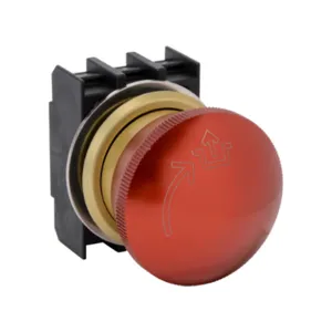 SCHMERSAL EDRR40.VHRT Emergency Stop Pushbutton, IP65, 30mm, Twist-To-Release, Operator Only, Plastic Base | CV7WHB