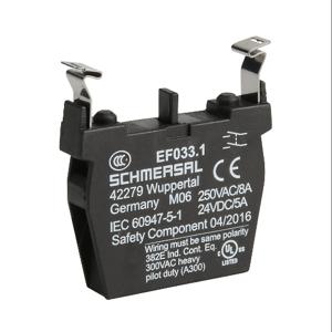 SCHMERSAL EF033.1 Contact Block, Plastic, 2 N.O. Contact, Mounting Position 1 | CV7DDQ