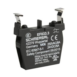 SCHMERSAL EF033.3 Contact Block, Plastic, 2 N.O. Contact, Mounting Position 3 | CV7DDT