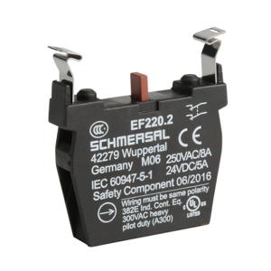 SCHMERSAL EF220.2 Contact Block, Plastic, 2 N.C. Contact, Mounting Position 2 | CV7DEE