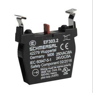 SCHMERSAL EF303.2 Contact Block, Plastic, 1 N.O./1 N.C. Simultaneous Contact, Mounting Position 2 | CV7DEH