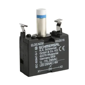 SCHMERSAL ELDE.NBL230 Light Terminal Block, Integrated Led, 115-230 VAC, Blue, 4W At 230 VAC | CV7DEK