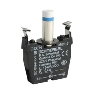 SCHMERSAL ELDE.NBL24 Light Terminal Block, Integrated Led, 24 VAC/VDC, Blue, 0.4W | CV7DEL