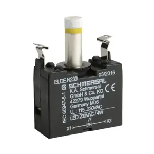 SCHMERSAL ELDE.NGB230 Light Terminal Block, Integrated Led, 115-230 VAC, Yellow, 4W At 230 VAC | CV7DEM