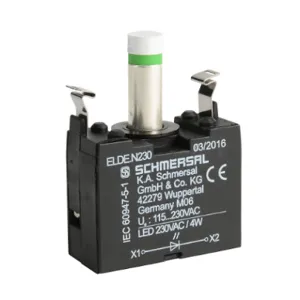 SCHMERSAL ELDE.NGN230 Light Terminal Block, Integrated Led, 115-230 VAC, Green, 4W At 230 VAC | CV7DEP