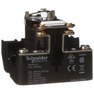 SCHNEIDER ELECTRIC 199ADX-5 Open Power Relay, Surface Mounted, 40 A Current Rating, 240VAC, 4 Pins/Terminals, SPST-NO | CU2CJU 6CUT1