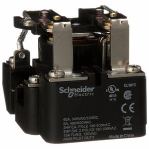 SCHNEIDER ELECTRIC 199AX-10 Open Power Relay, Surface Mounted, 40 A Current Rating, 240VAC, 6 Pins/Terminals, DPST-NO | CU2CKH 6CUT2